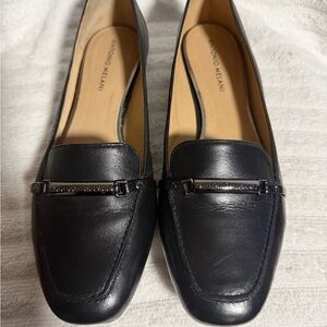 Antonio Melani Women Black Leather Annette Loafers. 10M